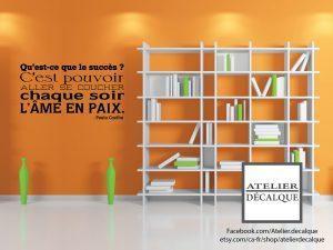 Décalque  murale S-004 – Citation : Qu’est-ce que le succès ? ( Paulo Coelto )