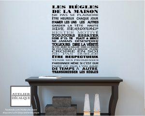 Décalque  mural  S-003  – Les règles de la maison *