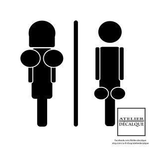 Autocollant mural C-001 – Signalisation salle de bain