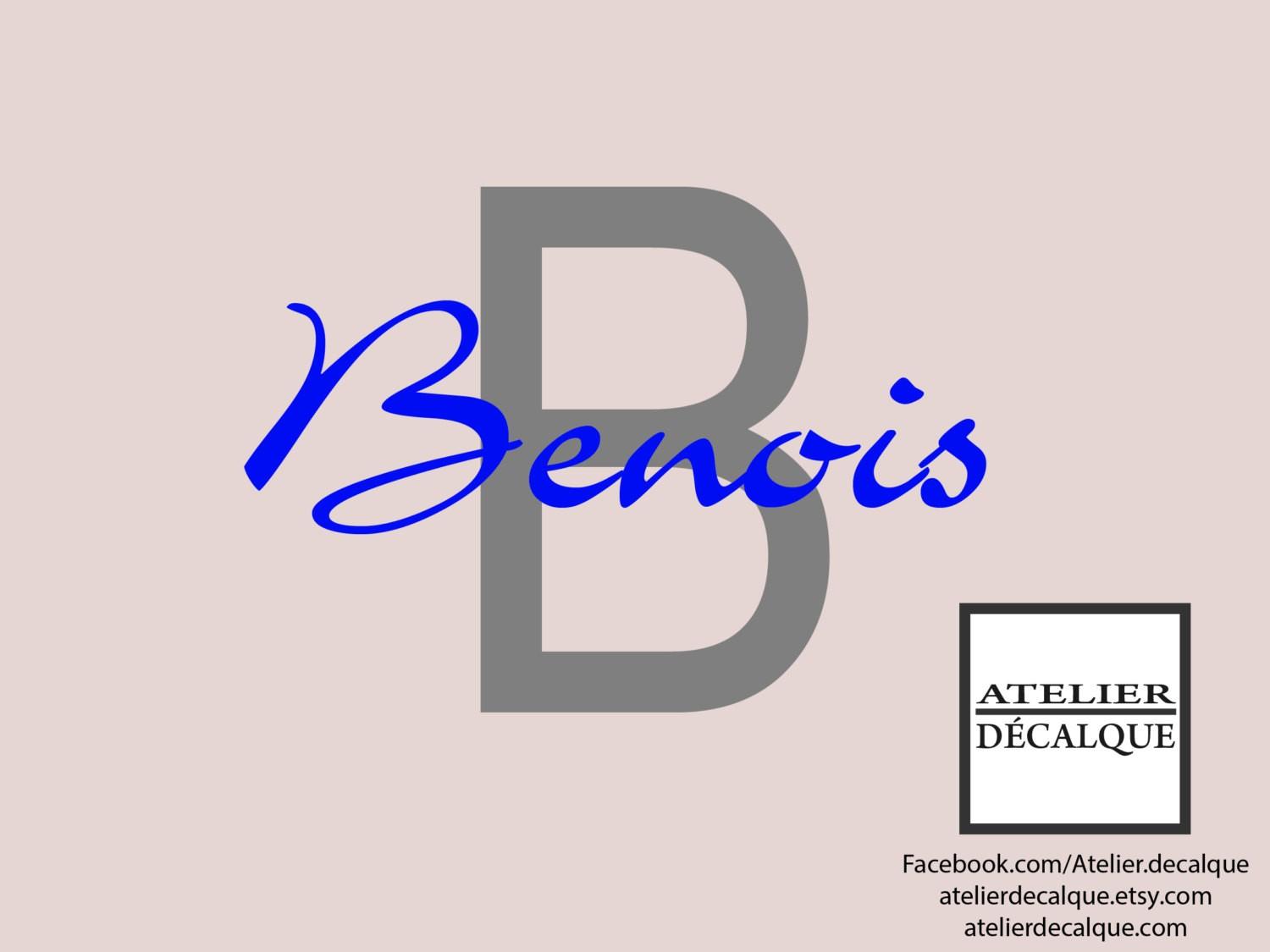 Décalque Lettrage de nom B Benois Décalque Lettrage de nom B Benois